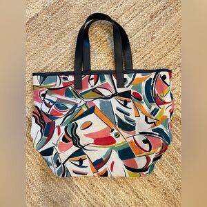 NWT Lafayette 148 Leather and Canvas XL Tote Bag. Brand new! Retails for $298!